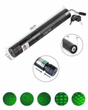 МОЩНЫЙ ЗЕЛЕНЫЙ ЛАЗЕР + ключ + 2 батарейки