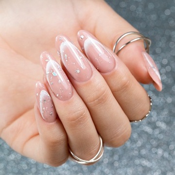 Наклейки на ногтея клея SD-1933 градиент французский белый seol