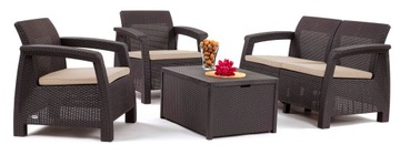 Садовая мебель из техноротанга Corfu BOX Allibert