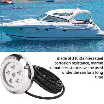 12В 24В подводное освещение для яхты, нержавеющая сталь 316, угол 10°, 0J