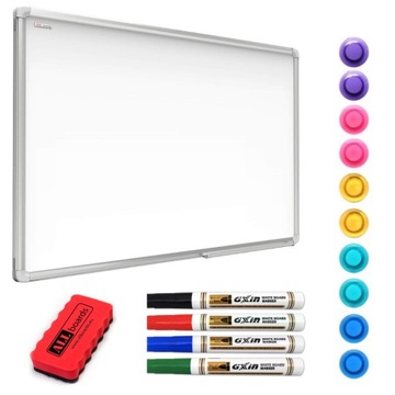 Tablica magnetyczna suchościeralna 200x120 cm rama aluminiowa EXPO + GRATIS