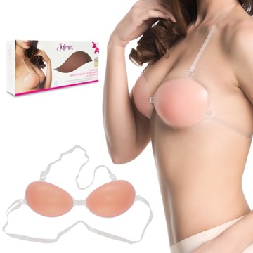 JULIMEX BS-04 biustonosz SAMONOŚNY z ramiączkami silikonowy PUSH-UP - B
