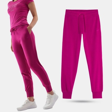 SPODNIE DRESOWE DAMSKIE 4F DRESY JOGGERY SPORTOWE BAWEŁNA AW23F474