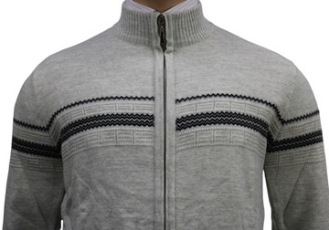 Элегантный мужской свитер-кардиган серого цвета, размер M