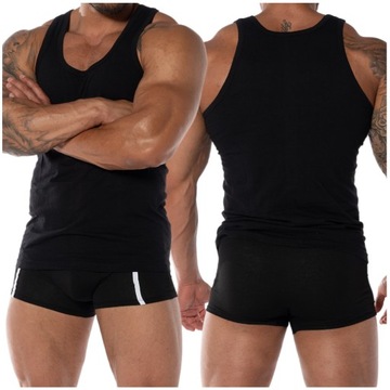 CZARNA KOSZULKA PODKOSZULKA BEZ RĘKAWÓW BLUZKA 2XL