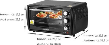 Мини-печь для пиццы с таймером на 13 литров