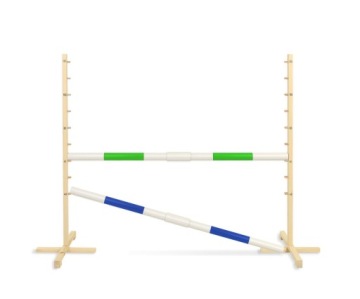 Перешкода для стрибків для Hobby Horse 160 см, h-120 см, дві колоди зелена і ni