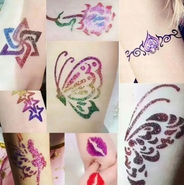 БОЛЬШОЙ НАБОР ТАТУ ШАБЛОНЫ БЛЕСКНЫЕ ТАТУ