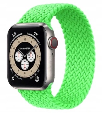 PASEK PLECIONY OPASKA PLECIONA SOLO DO APPLE WATCH 42 44 45 49MM LIMONKOWA