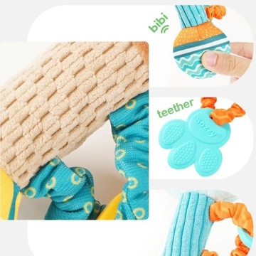 СИЛИКОНОВЫЙ ПРОРЕЗЫВАТЕЛЬ плюшевая погремушка в виде оленя