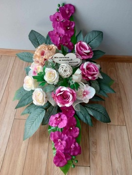 Komplet wkład do wazonu + Stroik na grób wiązanka