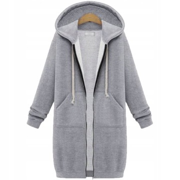 SPORTOWA DŁUGA BLUZA DRESOWA ZAMEK S-5XL
