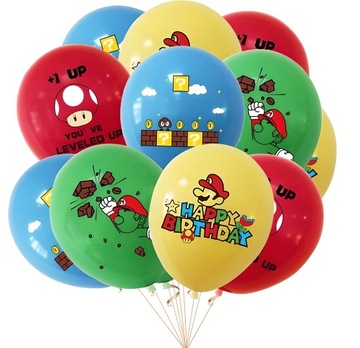 ZESTAW BALONÓW BALON SUPER MARIO URODZINY 12 SZT