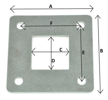 Blacha montażowa marka podstawa słupka 80x80 4mm