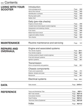 ДЛЯ СКУТЕРА PIAGGIO TYPHOON (2010 - 2011) ПЕРЕЧЕНЬ РЕМОНТНЫХ ДАННЫХ