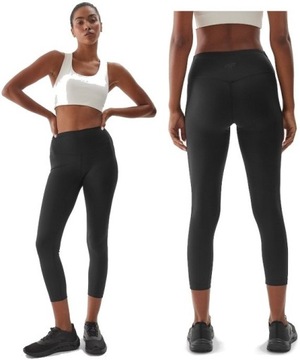 4F Legginsy 7/8 Fitness Treningowe Wysoki Stan Oddychające TFTIF276 > M