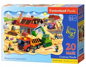 Puzzle 20el MAXI BUDOWA DOMU Castor 4+