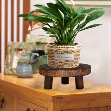 Деревянные подставки для растений, мини-круглый табурет бонсай с полкой в ​​горшке