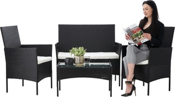 КОМПЛЕКТ САДОВОЙ МЕБЕЛИ GARDEN LINE, ПЛАСТИКОВЫЙ РОТАН, 4 ЭЛЕМЕНТА. ЦВЕТА