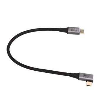 УГОЛ 90° КАБЕЛЬ USB 4.0 TYPE-C 40 ГБ/С ВИДЕО + ЗВУК 0,3 М