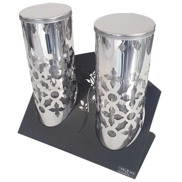 KAPLICZKA METALOWA ZNICZ PODWÓJNY TUBA stalowy dla DZIADKÓW RODZICÓW