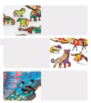 БОЛЬШОЙ ДЕРЕВЯННЫЙ ПАЗЛ 300 ДЕТАЛЕЙ СЕМЬЯ ТАКСА В ДЕРЕВЯННОЙ КОРОБКЕ