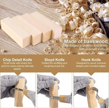 Сад řezbářských nastrojů to dřeva, sada nožů