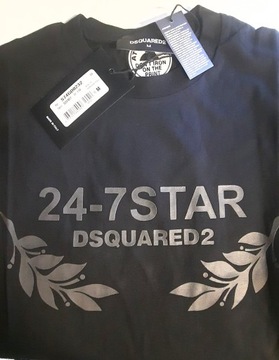 Oryginalny T-shirt Dsquared2 Męski Czarny r.XL