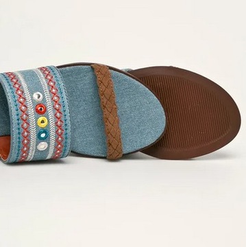 DESIGUAL klapki sandałki sandały wyszywane 36 23.5 cm P22