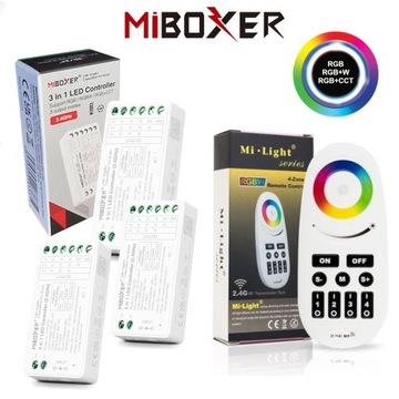 ZESTAW STEROWNIK DO TAŚM LED RGB RGBW RGBCCT 3w1 PILOT + 3x FUT037S+