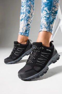 ТРЕККИНГОВЫЕ ТОСЬКИ ЖЕНСКИЕ SOFTSHELL, ЧЕРНЫЕ, НА ШНУРОВКЕ, КОМФОРТНЫЕ, размер 40