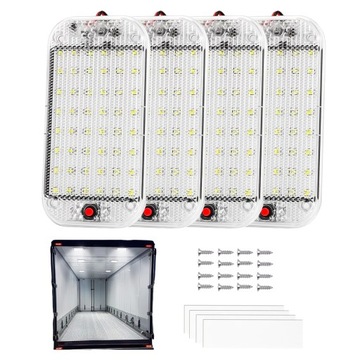 4x Lampa wewn. sufit/ ściana LED 12V 800lm 6000K