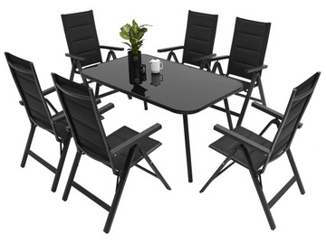 КОМПЛЕКТ САДОВОЙ МЕБЕЛИ СТОЛ 6+1 ДЛЯ ТЕРРАСЫ, БАЛКОНА