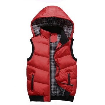 KAMIZELKA MĘSKI Z KAPTUREM BEZRĘKAWNIK PIKOWANY,4XL