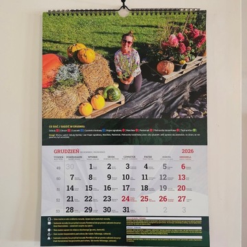Kalendarz Warzywnika 2026 infouprawa Ogrodnika Terminarz Ścienny spiralny