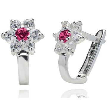 KOLCZYKI ANGIELSKIE DZIECIĘCE KWIATKI KOMUNIA