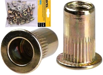 NITONAKRĘTKI STALOWE Z KOŁNIERZEM M6 ZESTAW 50 SZT