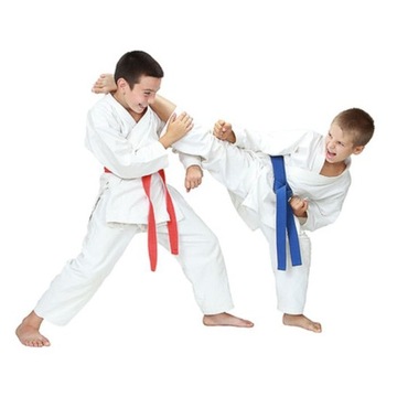 KIMONO DO KARATE KARATEGA DLA DZIECI MOCNE WYGODNE 10oz PAS GRATIS 120cm