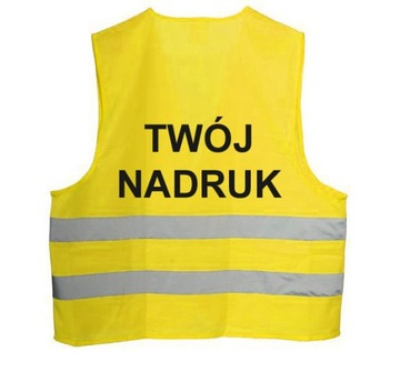 KAMIZELKA Odblaskowa ostrzegawcza Z NADRUKIEM