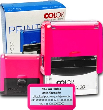 PIECZĄTKA COLOP C30 DO 6 LINII FIRMOWA IMIENNA BIUROWA PROJEKT + GUMKA