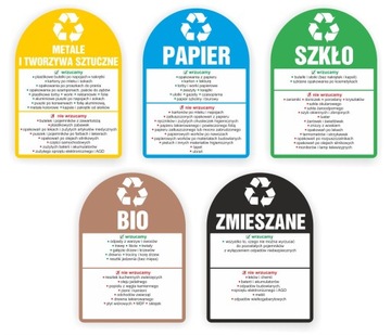NAKLEJKI duże na kosz pojemnik do segregacji