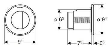 КНОПКА Смыва для унитаза БЕЛЫЙ/ХРОМ GEBERIT ТИП 10