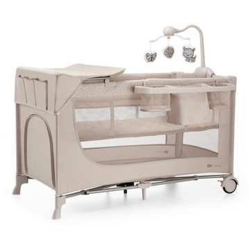 KINDERKRAFT JOY 2 ŁÓŻECZKO TURYSTYCZNE Z AKCESORIAMI BEIGE