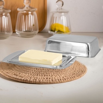 Масленка, стальной маслосборник с крышкой, 16,5x10x4,5 см.