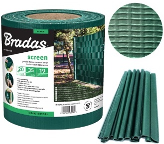 TAŚMA OGRODZENIOWA 19X35 SOLIDNA Osłona+KLIPSY GR
