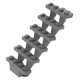 LEGO Schody 7 x 4 x 6 Ciemnoszare / DBG 30134 NOWE