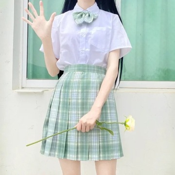 Skirts Plaid Set High School Waist Girl Japanese U
