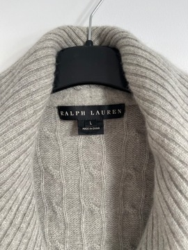 Ralph Lauren Black Label szara kamizelka 100% KASZMIR L premium