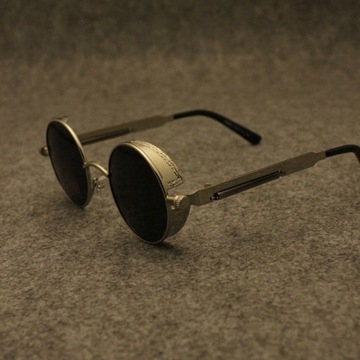 Okrągłe okulary przeciwsłoneczne retro punk