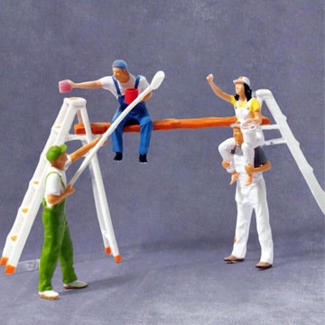 8 раскрашенных вручную фигурок художника в масштабе 1:64